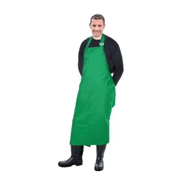 Protective milking apron, green PVC, 80x120cm