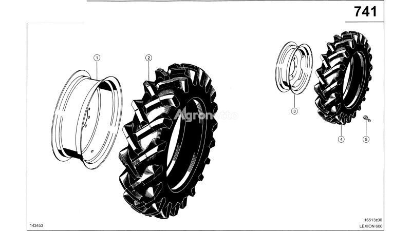 Claas Lexion 600 OPONA BEZ DĘTKI  0005079011 (Ogumienie) tractor tire